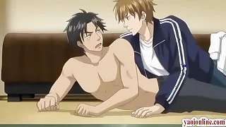 Hentai well-pleased couple having a tongue sex